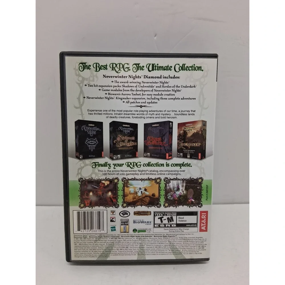 Neverwinter Nights Diamond PC DVD-ROM Atari BioWare RPG Collection 26819